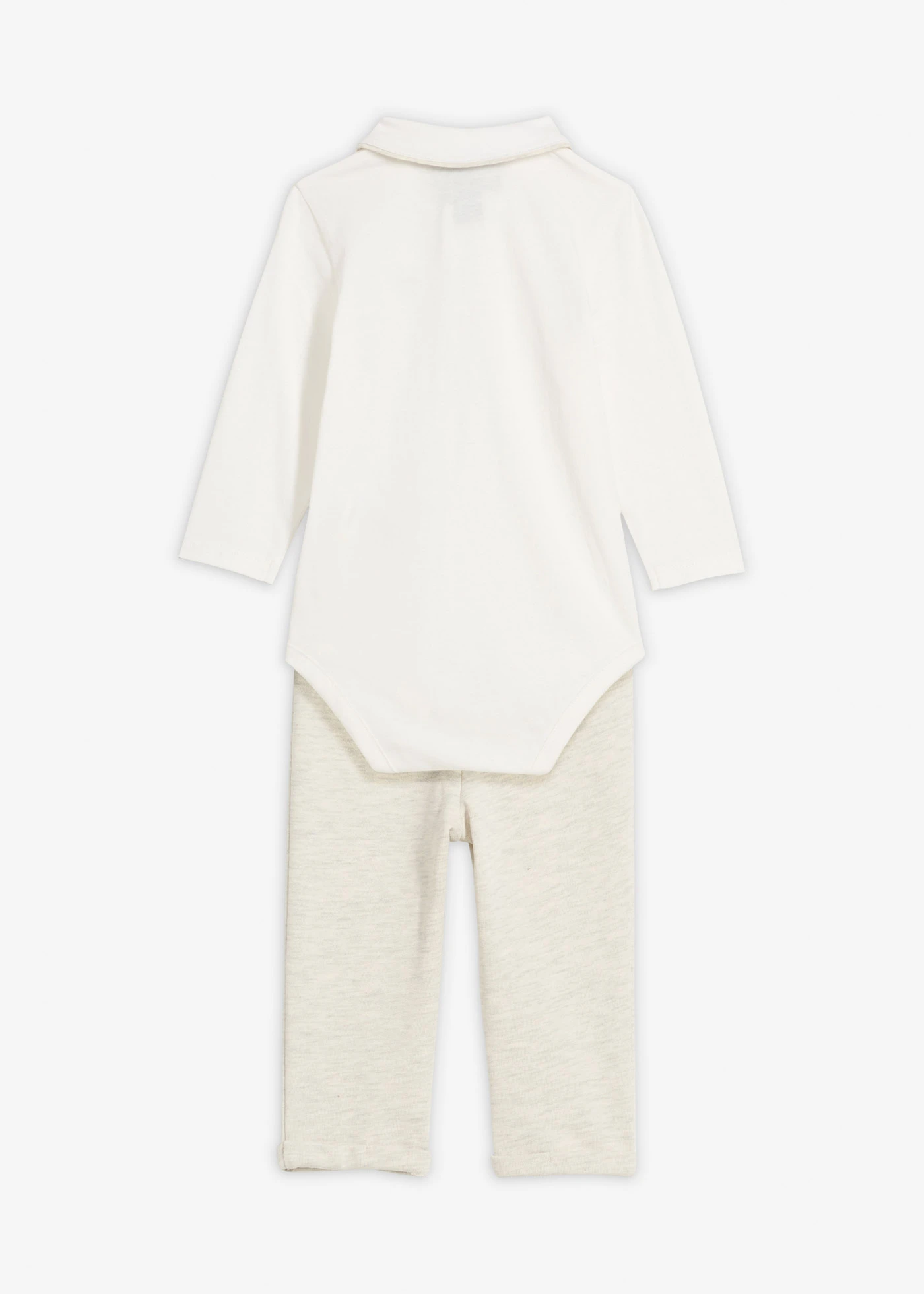 Body et pantalon 100% coton (ens. 2 pces) • écru-beige • Boutique bonprix