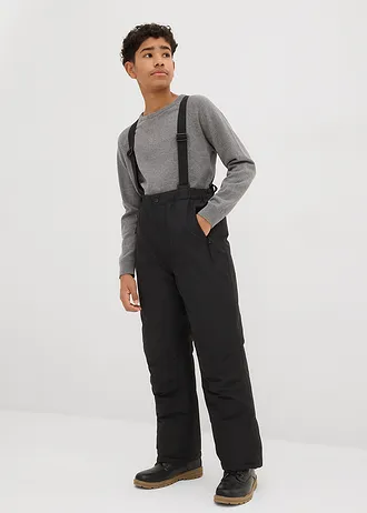 Pantalon de ski imperméable à bretelles, doublure chaude • noir • Boutique bonprix