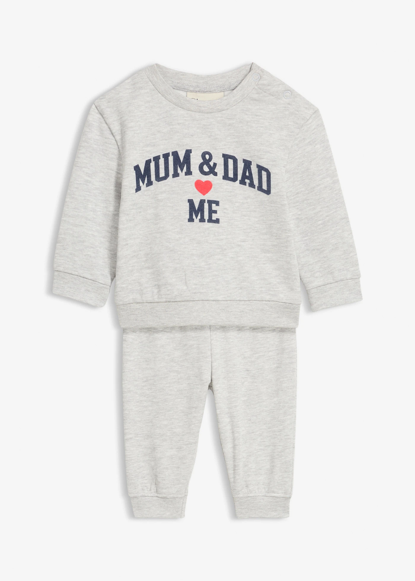 Mikina a kalhoty (2dílná souprava) • světle šedý melír-tmavě modro-jahodová melír • bonprix obchod