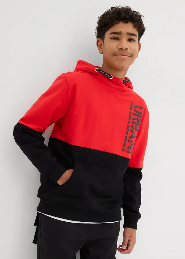 Jongens hoodie van biologisch katoen, Kleur: zwart