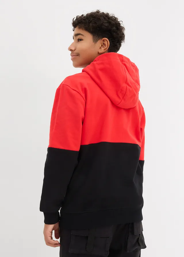 Sweat à capuche 100% coton, Couleur: noir imprimé