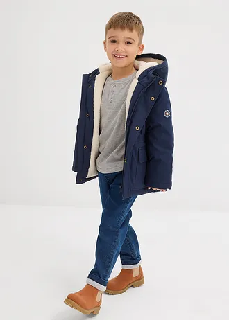 Henley triko s dlouhým rukávem a organickou bavlnou (2 ks v balení) • světle šedý melír + tmavě modrá • bonprix obchod