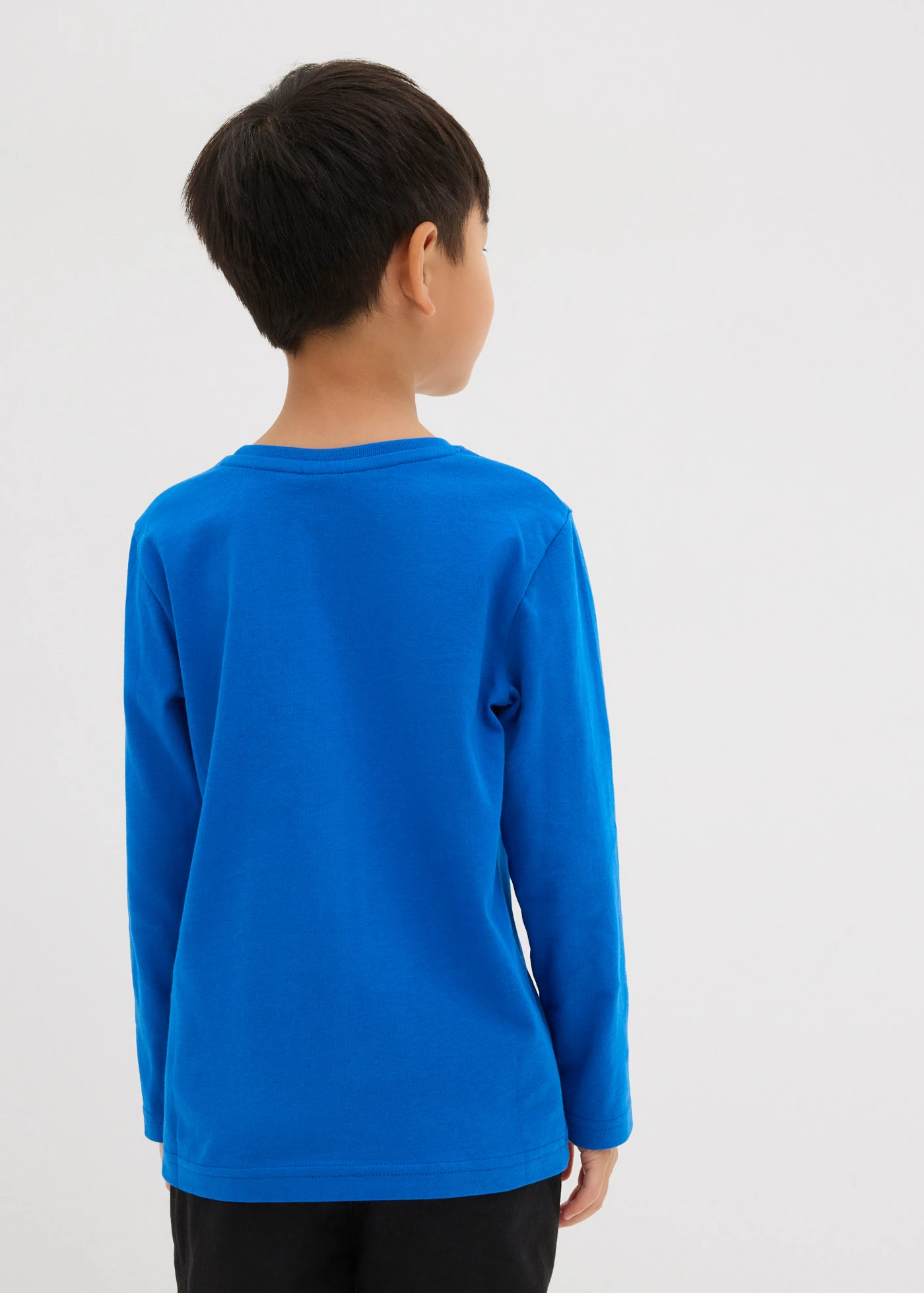 T-shirt manches longues 100% coton • bleu azur imprimé • Boutique bonprix