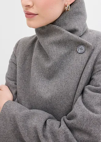 Lange jas in wollook • grijs gemêleerd • bonprix online shop