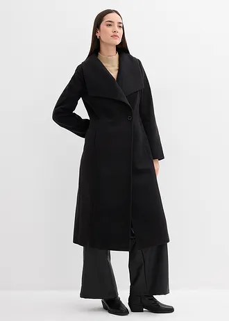 Kabát z imitace vlny • černá • bonprix obchod