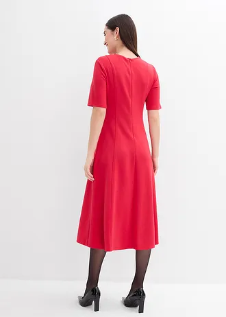 Džersejové midi šaty z padavej viskózy • červená • obchod bonprix
