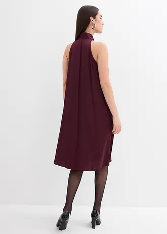 Rochie midi satin din amestec de viscoză • roșu-vineriu • magazin bonprix