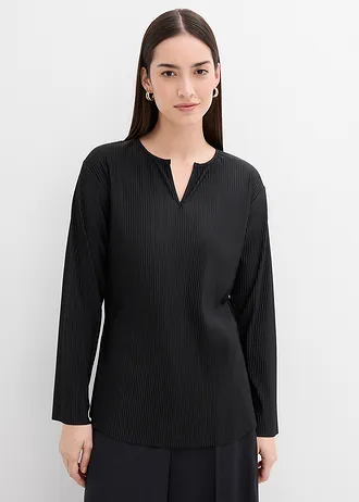 Bluză plisată • negru • magazin bonprix