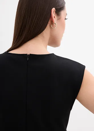 Krepový top s ozdobnou přezkou • černá • bonprix obchod