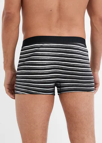 Strakke boxer met katoen (set van 4) • zwart+grijs gemêleerd+gestreept • bonprix online shop