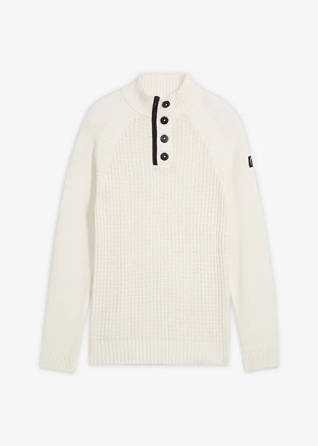 Pulover cu guler înalt din material cu bumbac reciclat