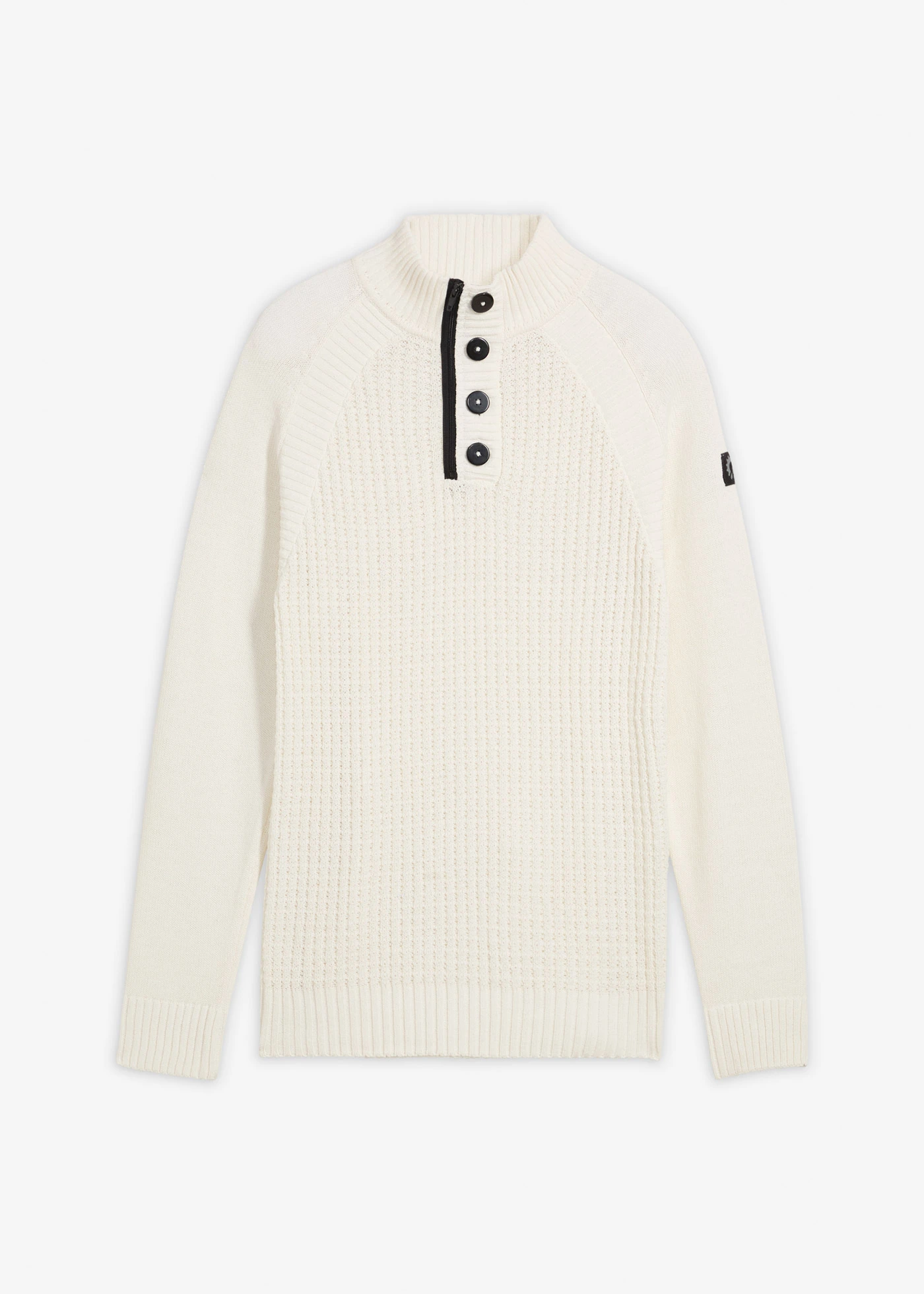 Pull texturé à col montant • ecru • Boutique bonprix