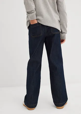 Wide leg jeans, mid waist • diepblauw denim ongewassen • bonprix online shop