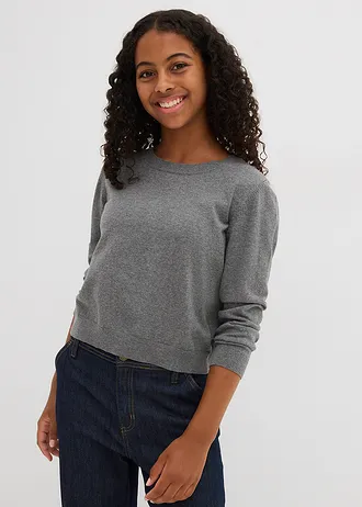 Pull en fine maille • gris chiné • Boutique bonprix