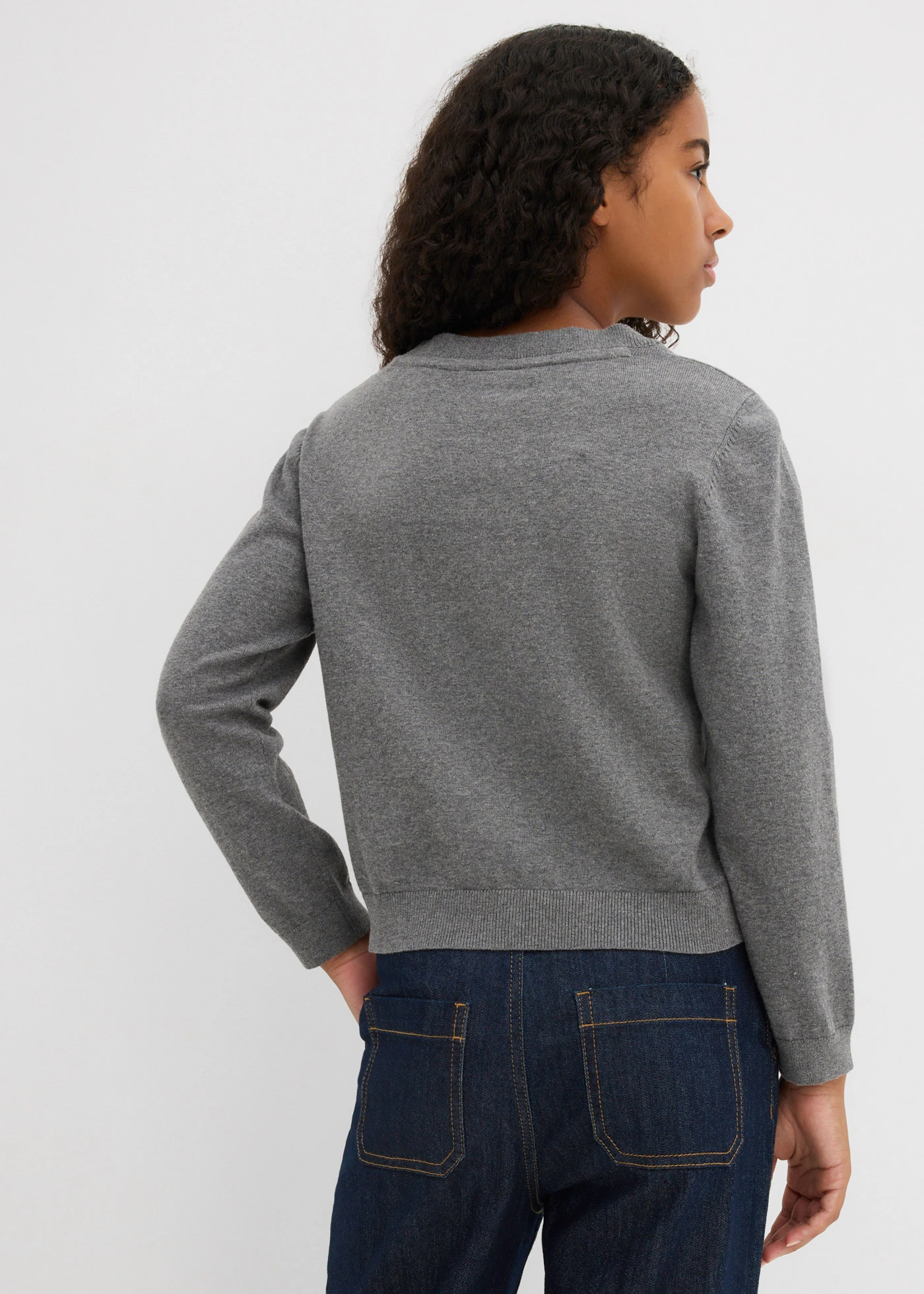 Pull en fine maille • gris chiné • Boutique bonprix
