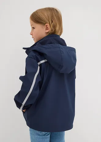 Veste de pluie thermique à capuche amovible et détails réfléchissants • bleu foncé • Boutique bonprix