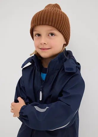 Veste de pluie thermique à capuche amovible et détails réfléchissants • bleu foncé • Boutique bonprix