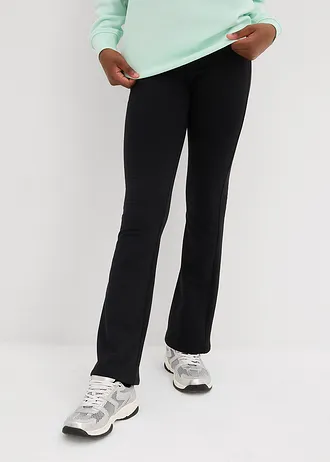 Lot de 2 leggings bootcut thermiques, Couleur: noir+noir