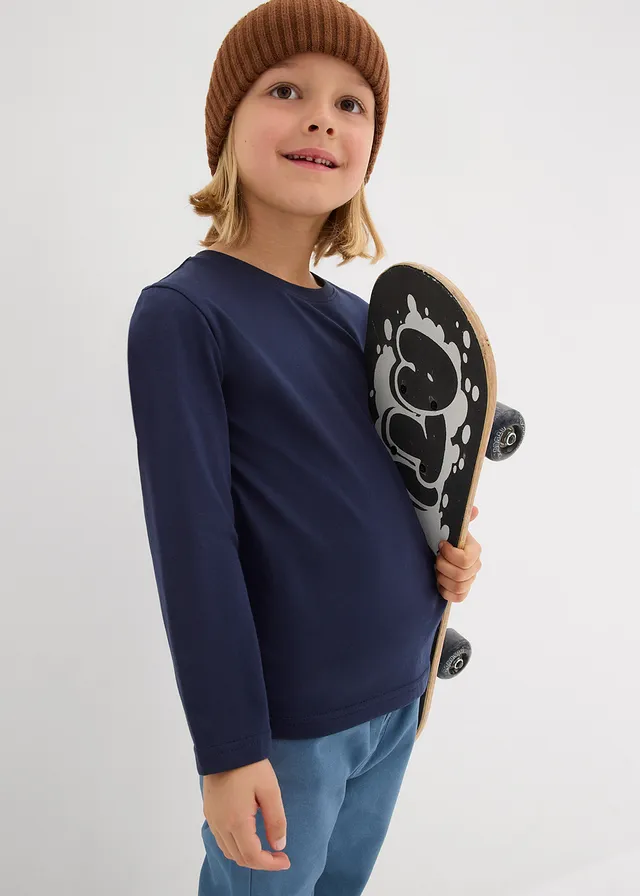 Longsleeve met biologisch katoen (set van 3) • donkerblauw+lichtturkoois+blauwgroen • product-page.page-title-suffix