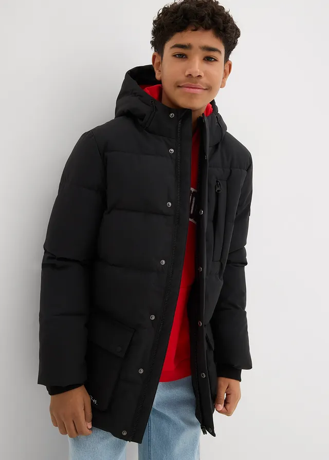 Parka matelassée à capuche et détails sportifs • noir • product-page.page-title-suffix