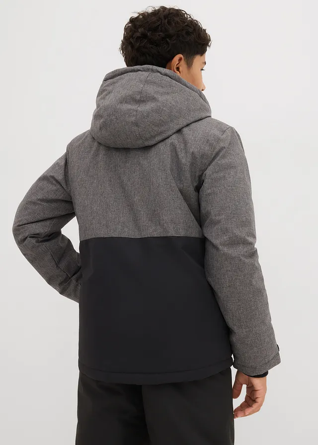 Gevoerde jongens winterjas • grijs gemêleerd-zwart • product-page.page-title-suffix