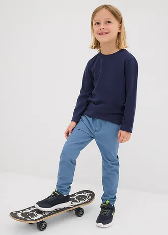 Longsleeve met biologisch katoen (set van 3) • donkerblauw+lichtturkoois+blauwgroen • bonprix online shop