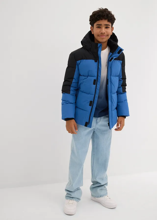 Waterafstotende winterjas met fleece voering • blauw-zwart • product-page.page-title-suffix