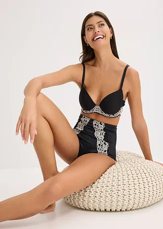 Chilot panty cu efect modelator ușor • negru/ecru • magazin bonprix