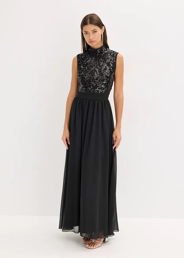 Maxi jurk, Kleur: zwart