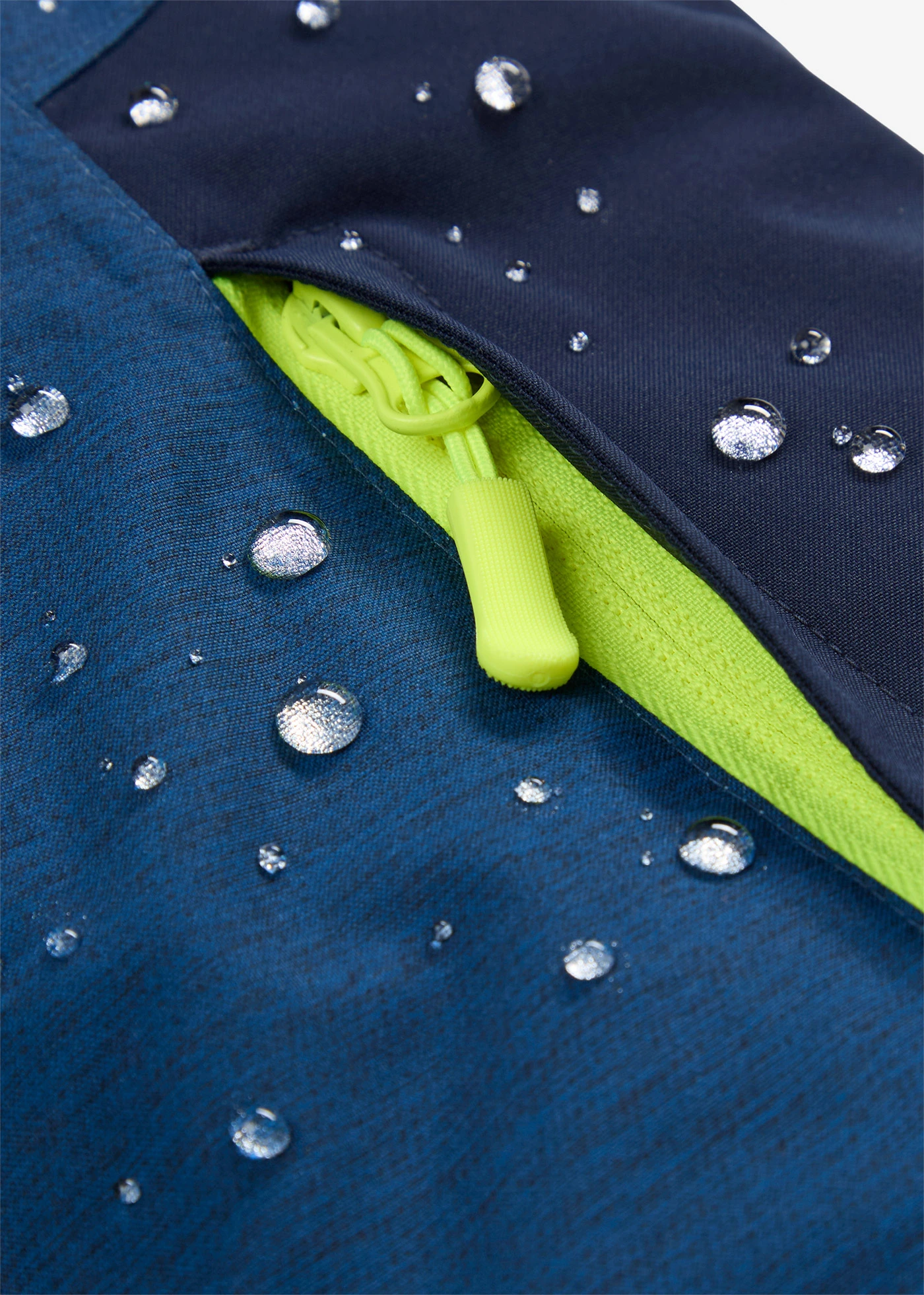 Parka d’hiver technique et imperméable • bleu-bleu foncé-jaune chiné • Boutique bonprix