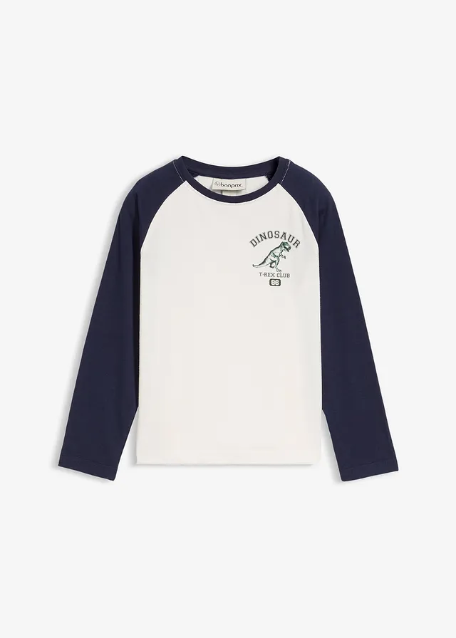Bluză cu mâneci lungi cu mâneci raglan din bumbac organic 100%