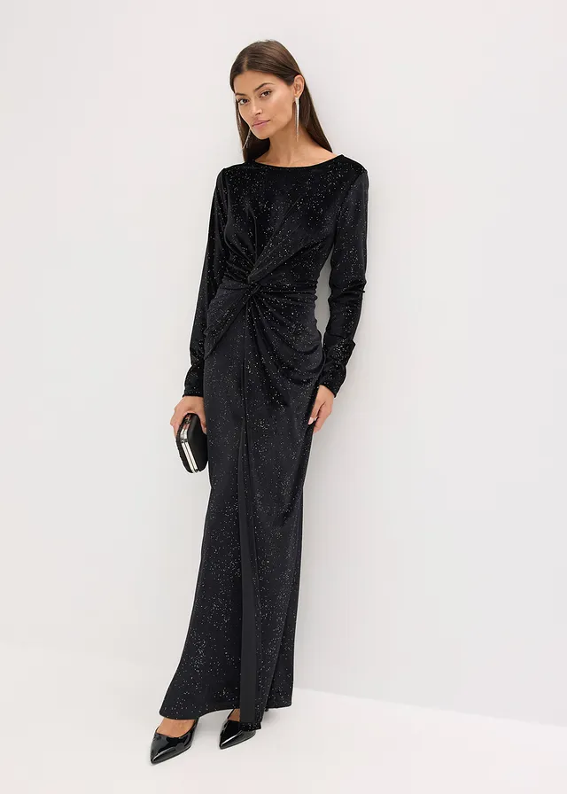 Robe de soirée à sequins, Couleur: noir
