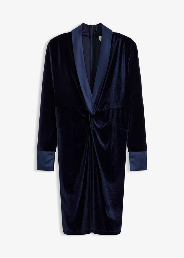 Robe courte en velours brillant • bleu foncé • product-page.page-title-suffix