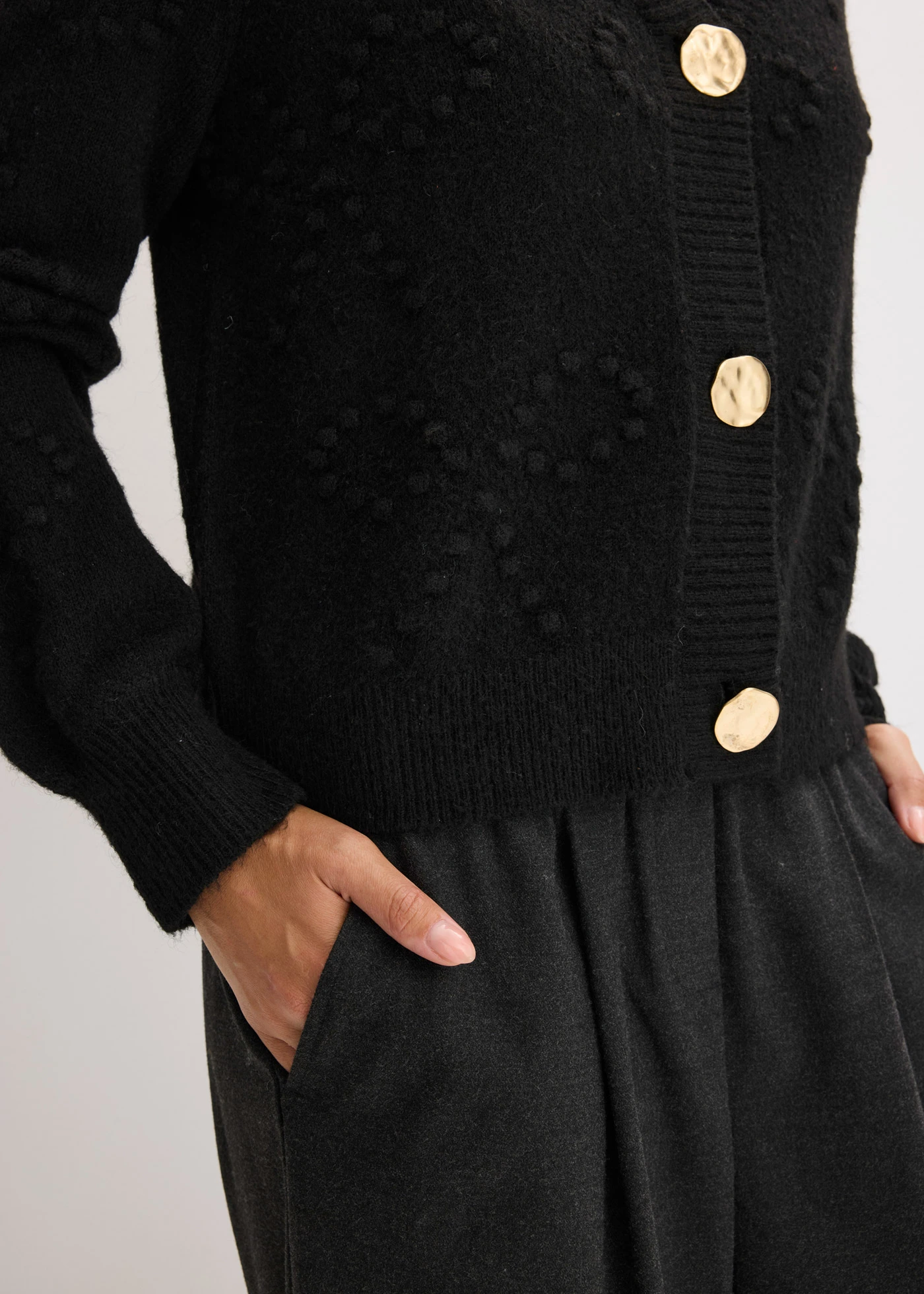 Ajour vest met structuur • zwart • bonprix online shop