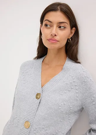 Ajour vest met structuur • lichtgrijs gemêleerd • bonprix online shop