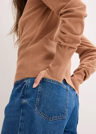 Kabátek z jemného úpletu ze splývavé viskózové směsi • čokoládový sorbet • bonprix obchod