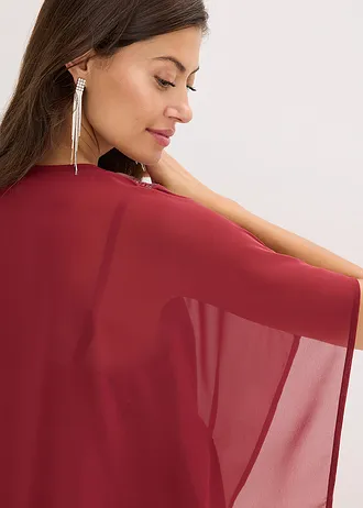 Blouse oversize à empiècement orné de sequins • rouge rubis • Boutique bonprix