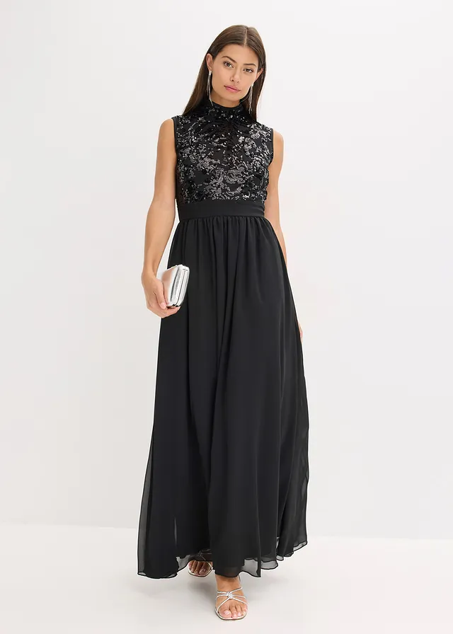 Maxi jurk, Kleur: zwart