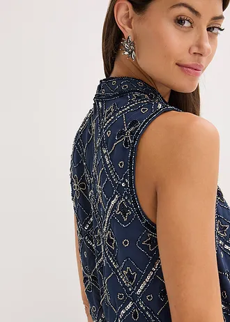 Combinaison brodée de perles • bleu foncé • Boutique bonprix