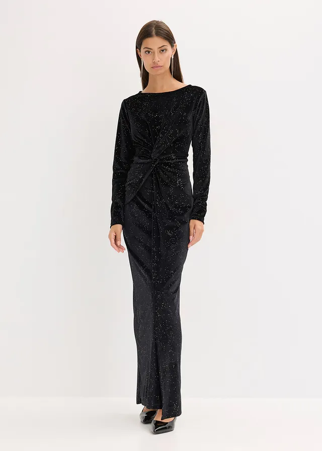 Robe de soirée à sequins, Couleur: noir