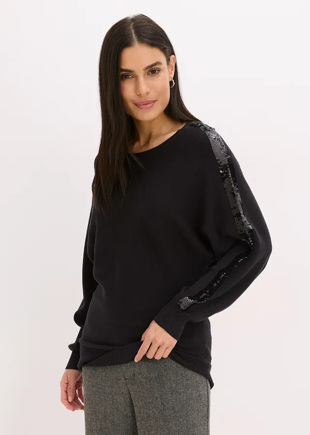Trui met pailletten • zwart • product-page.page-title-suffix