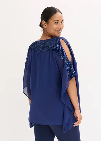 Tunique à sequins, Couleur: bleu nuit