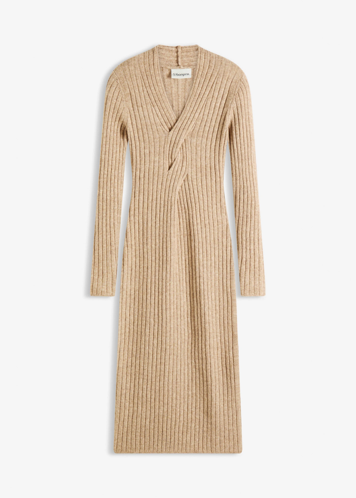 Robe en maille • beige chiné • Boutique bonprix
