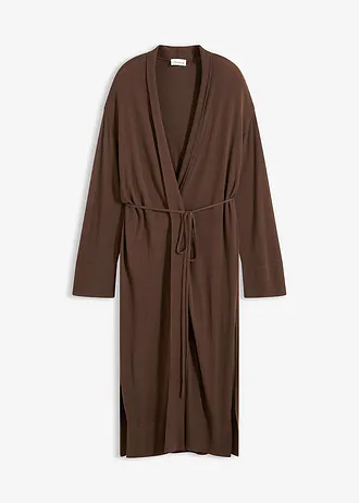 Pletený kabát z měkké viskózové směsi • hnědá • bonprix obchod