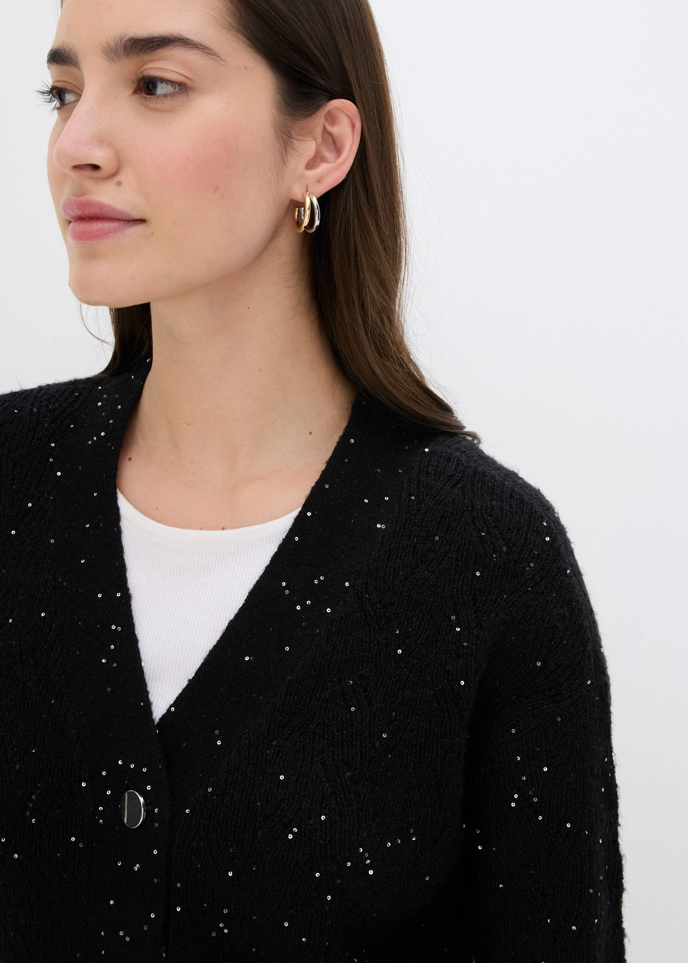 Ažurový pletený kabátek • černá • bonprix obchod