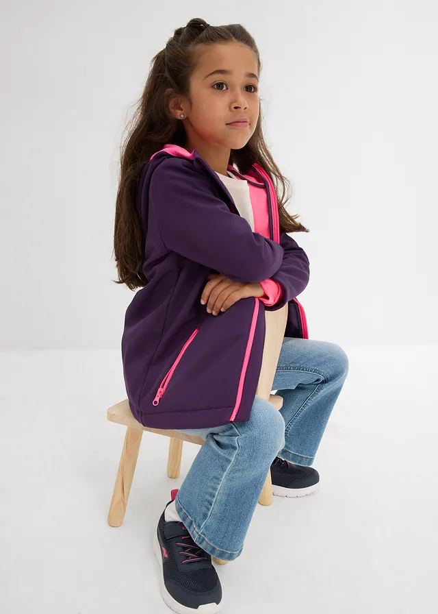 Parka thermique en softshell déperlant • violet foncé/rose fluo • product-page.page-title-suffix
