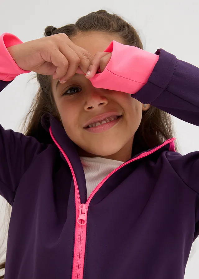Parka thermique en softshell déperlant • violet foncé/rose fluo • product-page.page-title-suffix