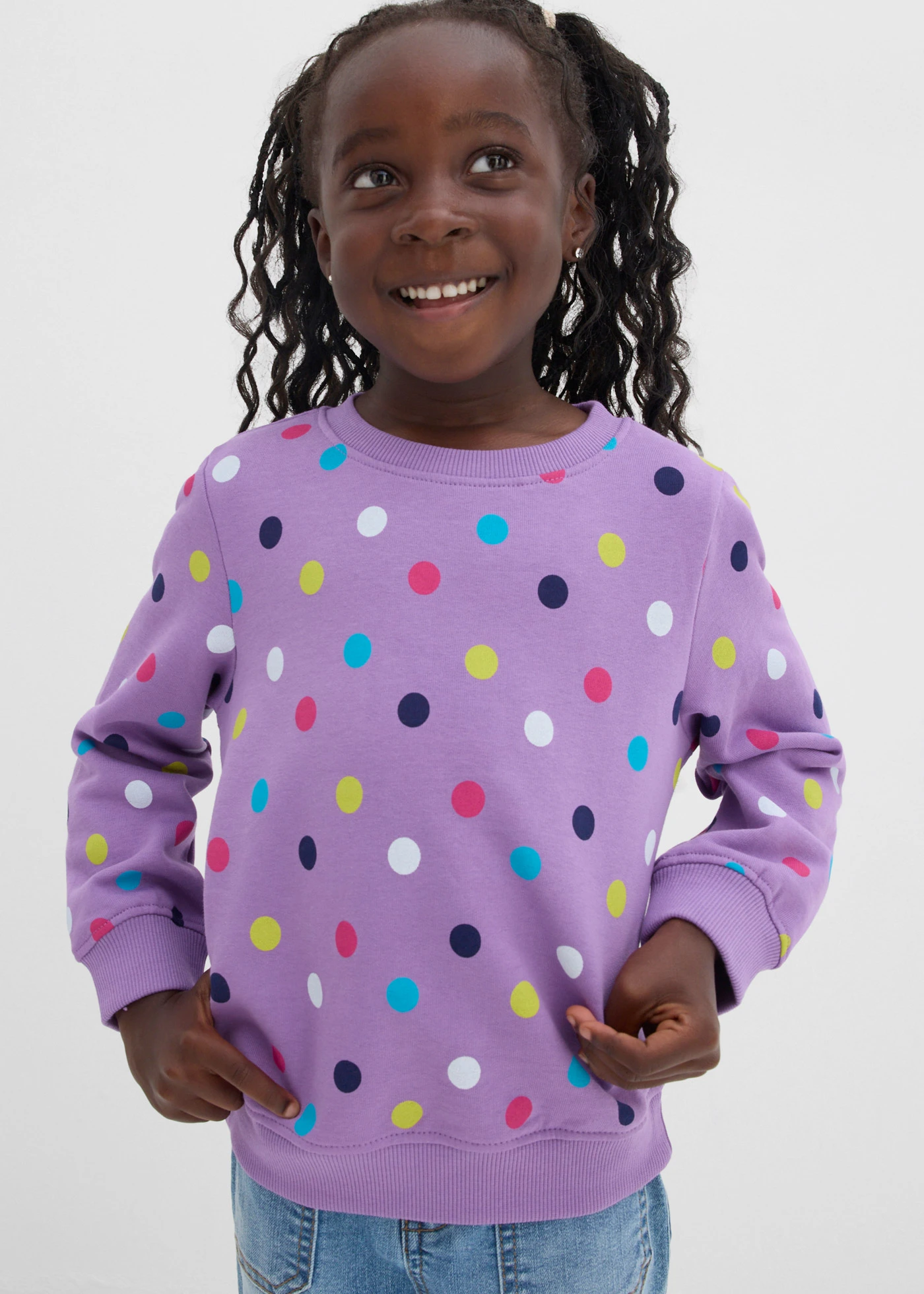 Mikina z čisté organické bavlny (2 ks v balení) • půlnoční modrá + sytě šeříková • bonprix obchod