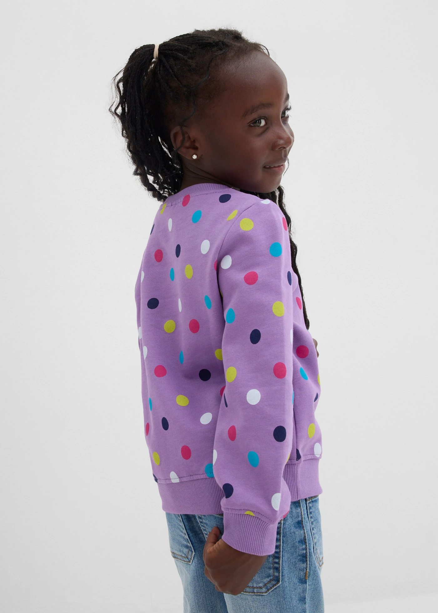 Mikina z čisté organické bavlny (2 ks v balení) • půlnoční modrá + sytě šeříková • bonprix obchod