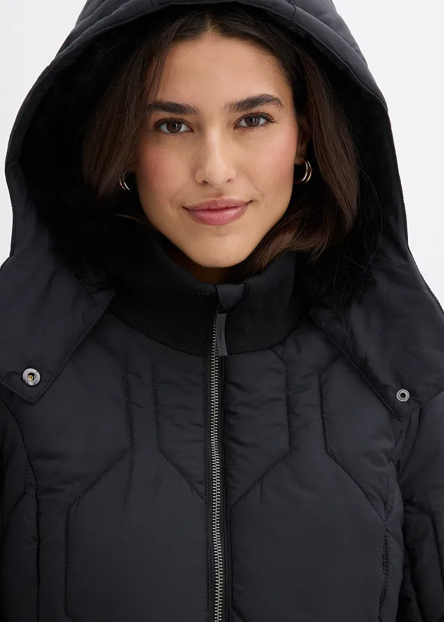 Manteau court avec surpiqûres diamant et zips latéraux • noir • product-page.page-title-suffix
